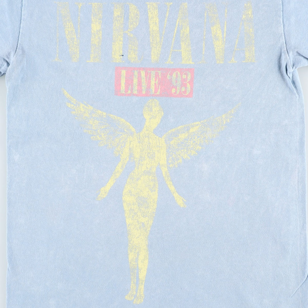 NIRVANA Nirvana Band T-shirt, Band T, Men's S size cotton Blue type light blue Vintage Second Hand