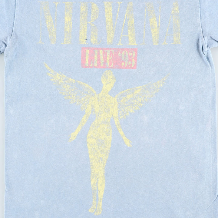 NIRVANA Nirvana Band T-shirt, Band T, Men's S size cotton Blue type light blue Vintage Second Hand