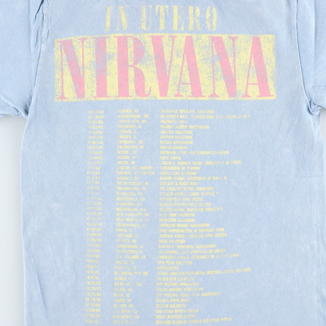 NIRVANA Nirvana Band T-shirt, Band T, Men's S size cotton Blue type light blue Vintage Second Hand