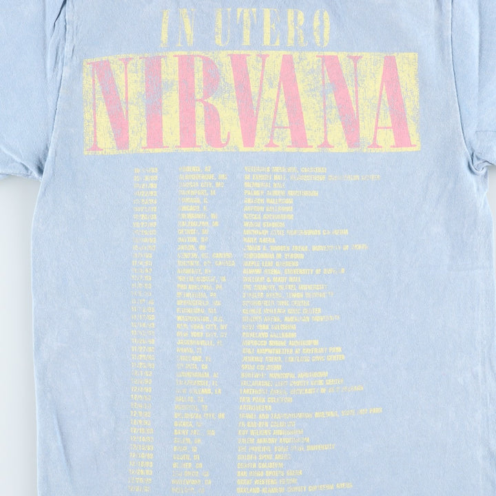 NIRVANA Nirvana Band T-shirt, Band T, Men's S size cotton Blue type light blue Vintage Second Hand