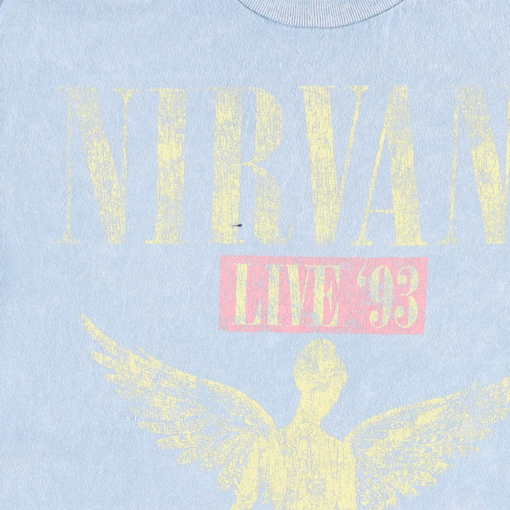 NIRVANA Nirvana Band T-shirt, Band T, Men's S size cotton Blue type light blue Vintage Second Hand