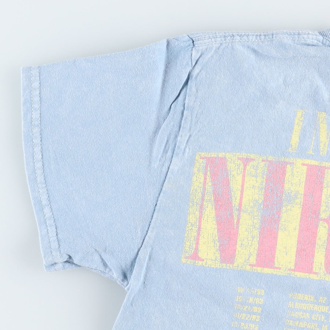 NIRVANA Nirvana Band T-shirt, Band T, Men's S size cotton Blue type light blue Vintage Second Hand