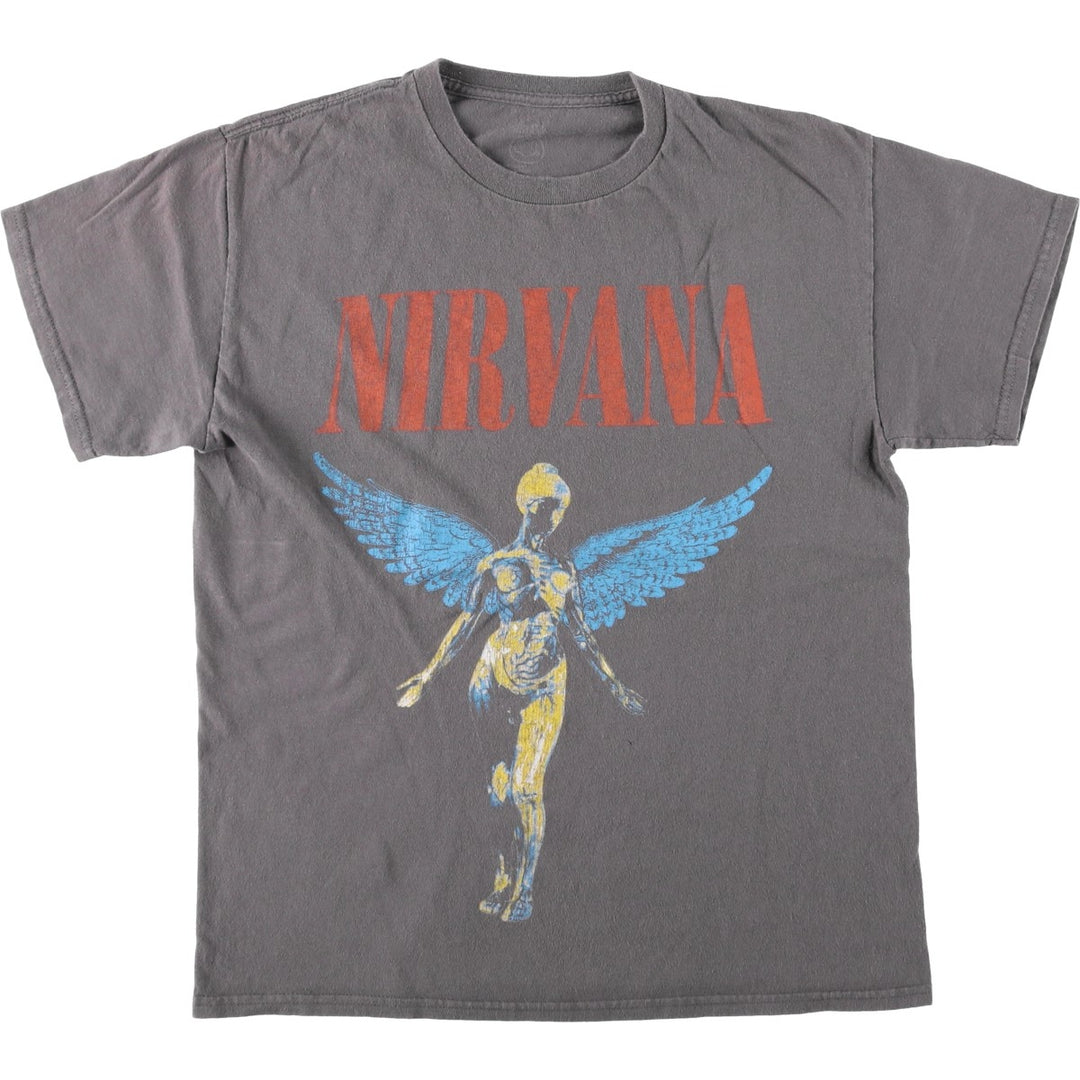 NIRVANA Nirvana Band T-shirt, Band T, Men's S size cotton Charcoal Vintage Second Hand