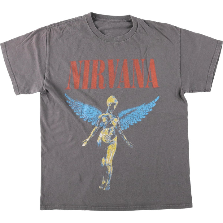 NIRVANA Nirvana Band T-shirt, Band T, Men's S size cotton Charcoal Vintage Second Hand