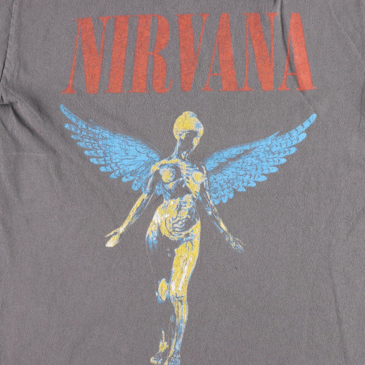 NIRVANA Nirvana Band T-shirt, Band T, Men's S size cotton Charcoal Vintage Second Hand