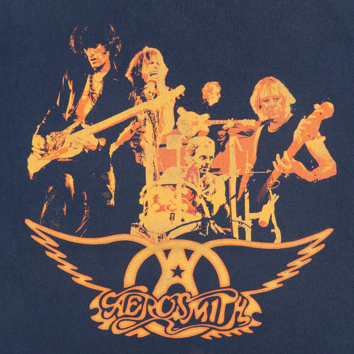 AEROSMITH Aerosmith Band T-shirt, Band T, Men's XL size unclear navy blue type Vintage Second Hand
