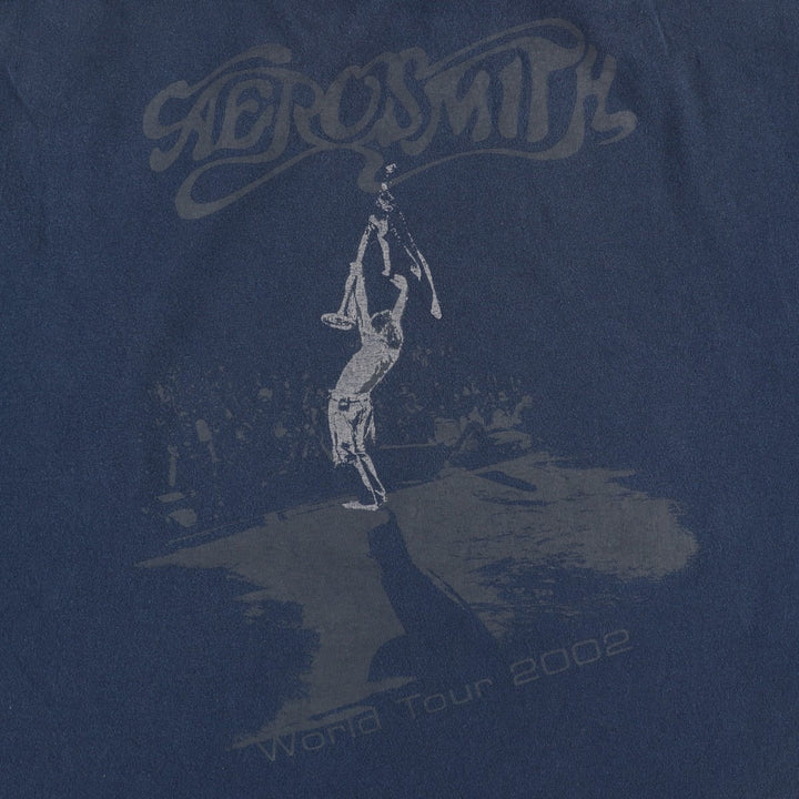 AEROSMITH Aerosmith Band T-shirt, Band T, Men's XL size unclear navy blue type Vintage Second Hand
