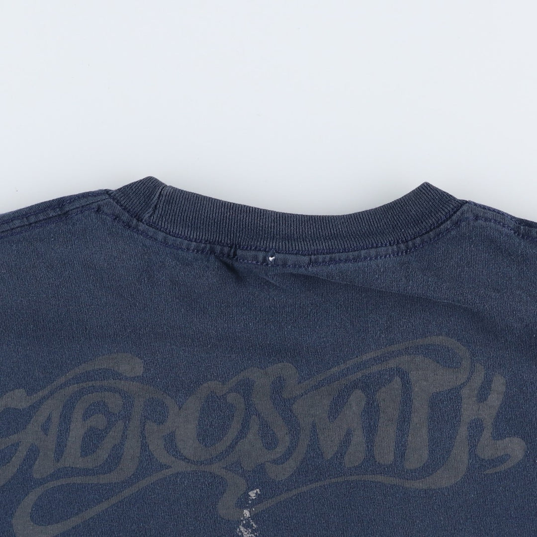 AEROSMITH Aerosmith Band T-shirt, Band T, Men's XL size unclear navy blue type Vintage Second Hand