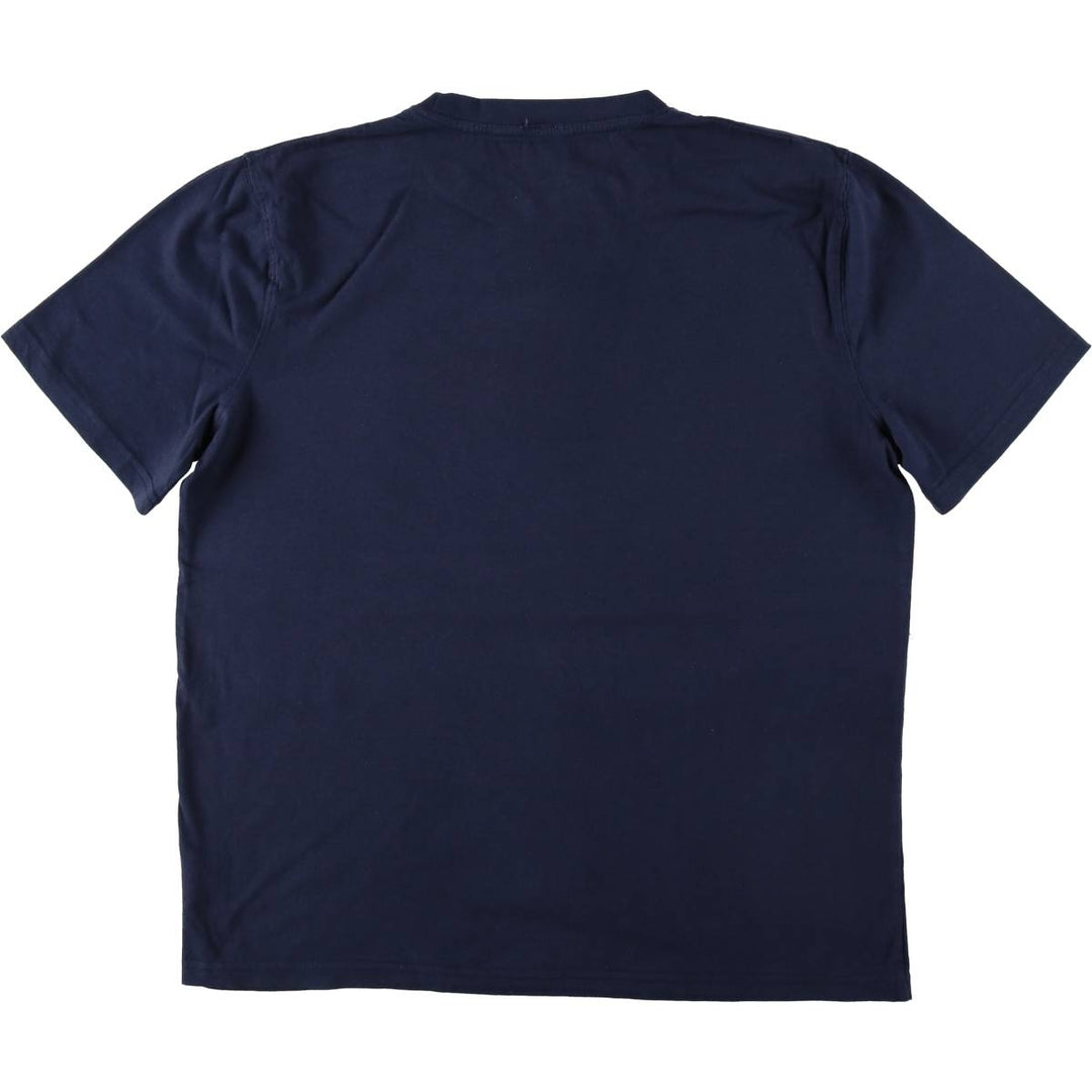 PEANUTS Charlie Brown Character Print T-Shirt (Men's Size M) cotton navy blue type Vintage Second Hand