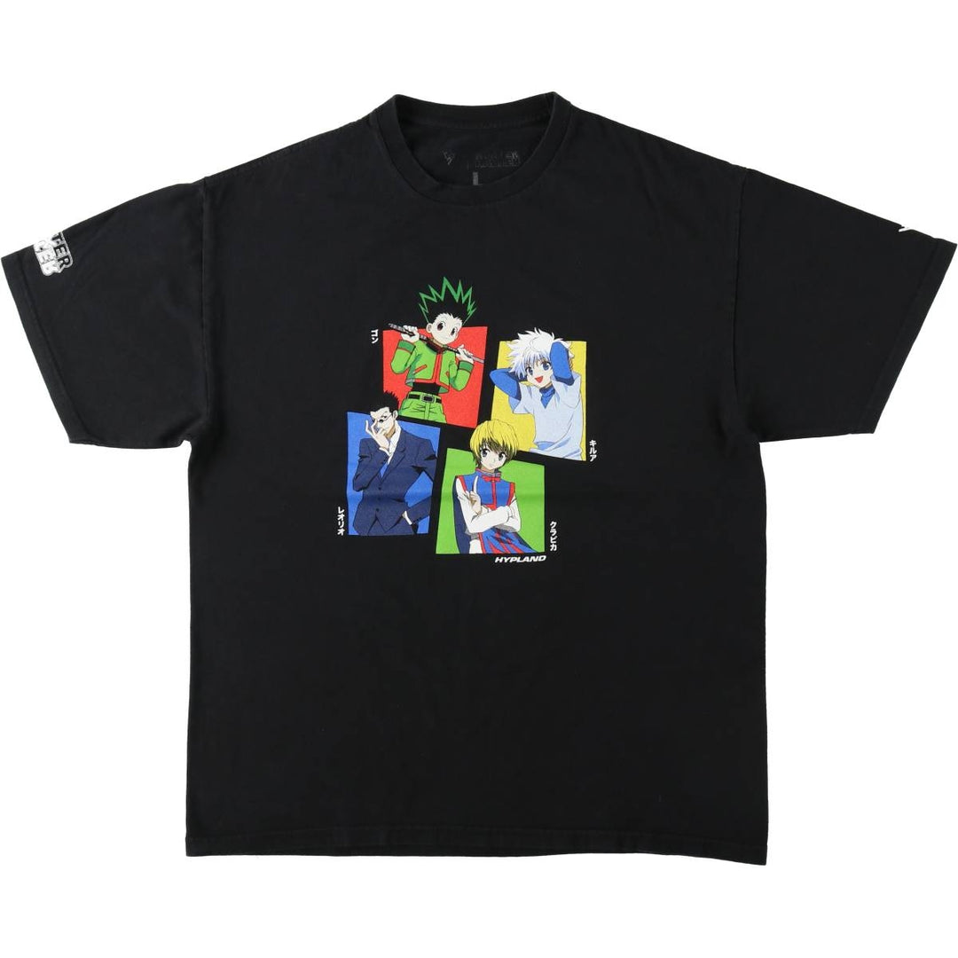 HUNTERxHUNTER Character Print T-Shirt (Men's Size L) unclear black type Vintage Second Hand