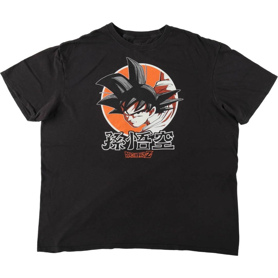 Dragon Ball Z Son Goku Anime Character Print T-Shirt, Men's XL cotton black type Vintage Second Hand