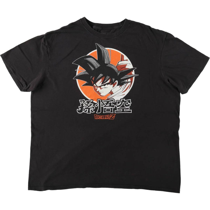 Dragon Ball Z Son Goku Anime Character Print T-Shirt, Men's XL cotton black type Vintage Second Hand