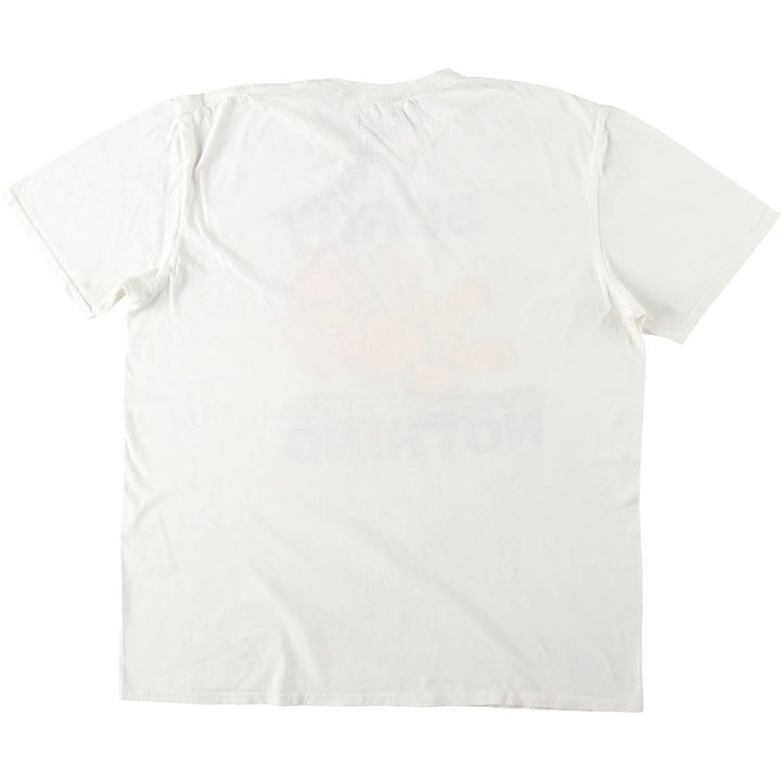 GARFIELD Garfield character print T-shirt, men's XL size cotton white type Vintage Second Hand