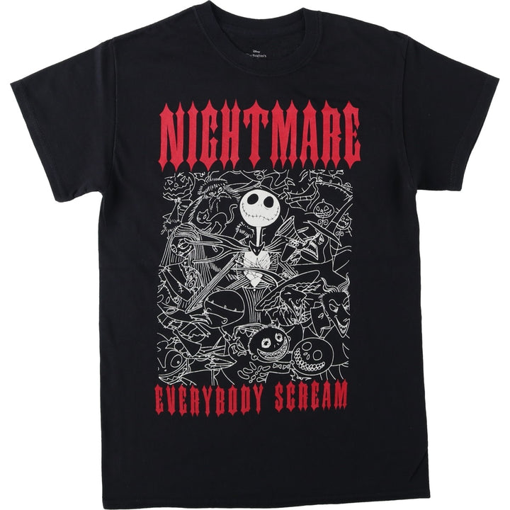 THE NIGHTMARE BEFORE CHRISTMAS Character Print T-Shirt (Men's Size S) cotton black type Vintage Second Hand