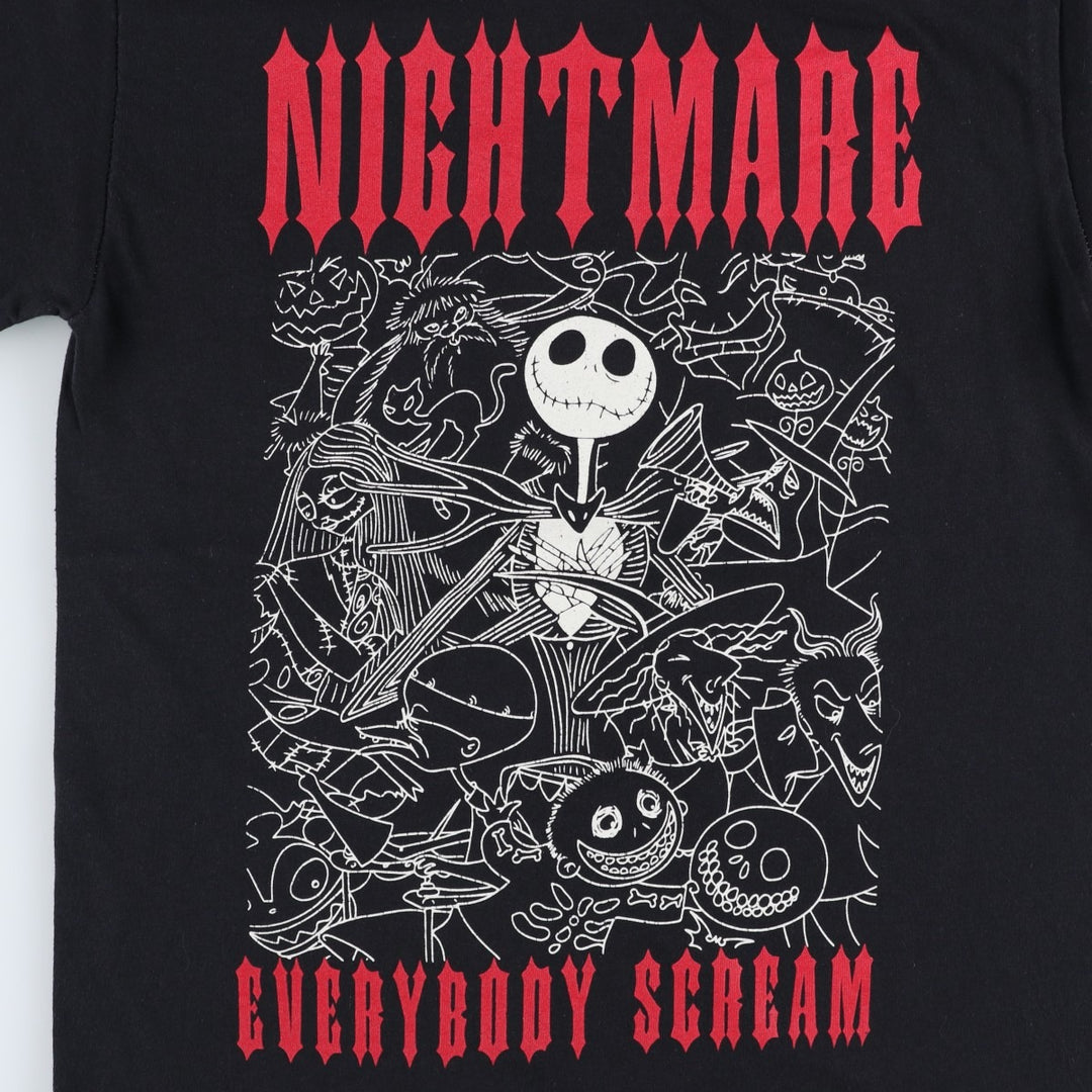 THE NIGHTMARE BEFORE CHRISTMAS Character Print T-Shirt (Men's Size S) cotton black type Vintage Second Hand