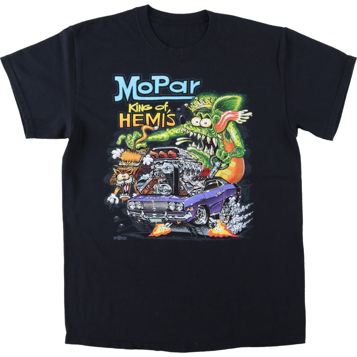 RAT FINK anime character print T-shirt, men's size XL (equivalent). unclear black type Vintage Second Hand