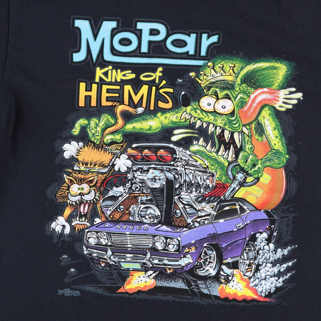 RAT FINK anime character print T-shirt, men's size XL (equivalent). unclear black type Vintage Second Hand
