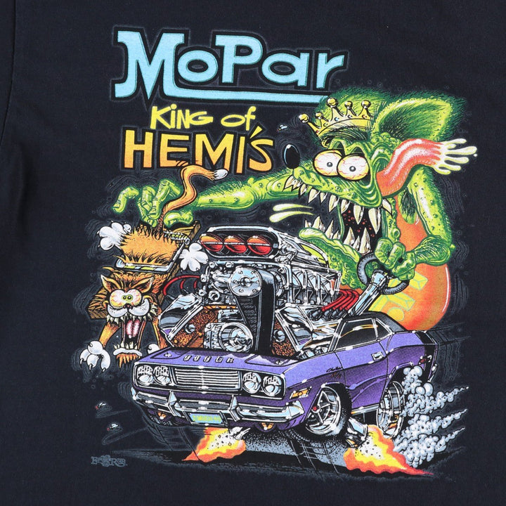 RAT FINK anime character print T-shirt, men's size XL (equivalent). unclear black type Vintage Second Hand
