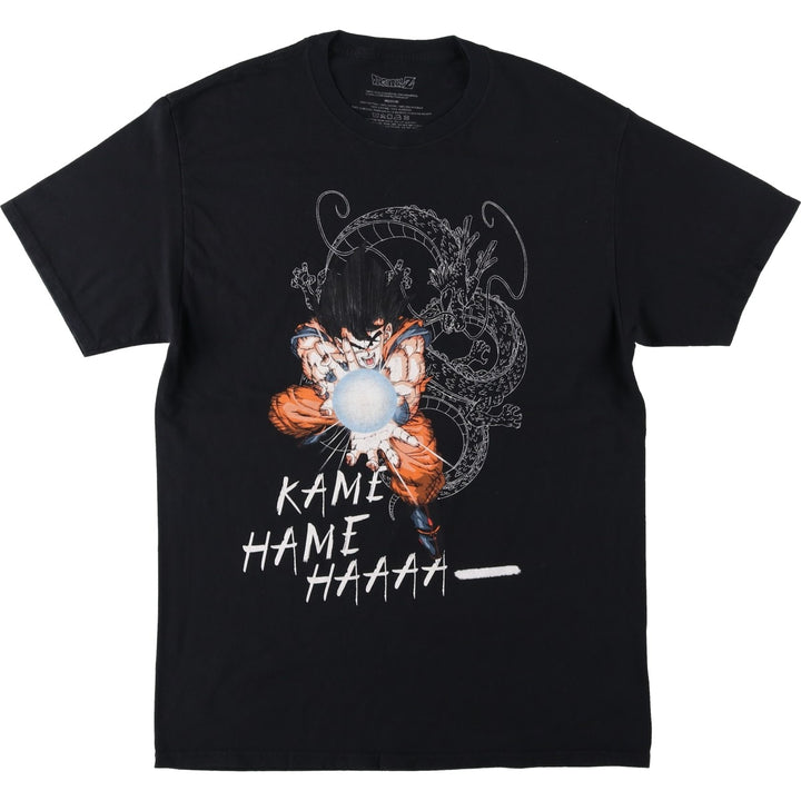 Dragon Ball Z Son Goku Anime Character Print T-Shirt, Men's Medium cotton black type Vintage Second Hand
