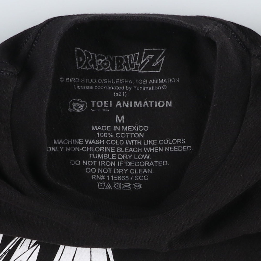 DRAGONBALL Z Dragon Ball Z Anime Character Print T-shirt Men's M size cotton black type Vintage Second Hand