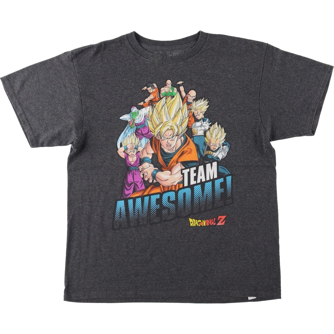 DRAGONBALL Z Dragon Ball Z Anime Character Print T-Shirt Men's XL cotton Charcoal Vintage Second Hand