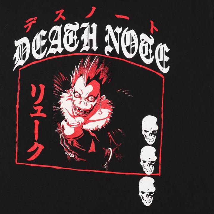 Death Note Ryuk Anime Character Print T-Shirt, Men's XL cotton black type Vintage Second Hand
