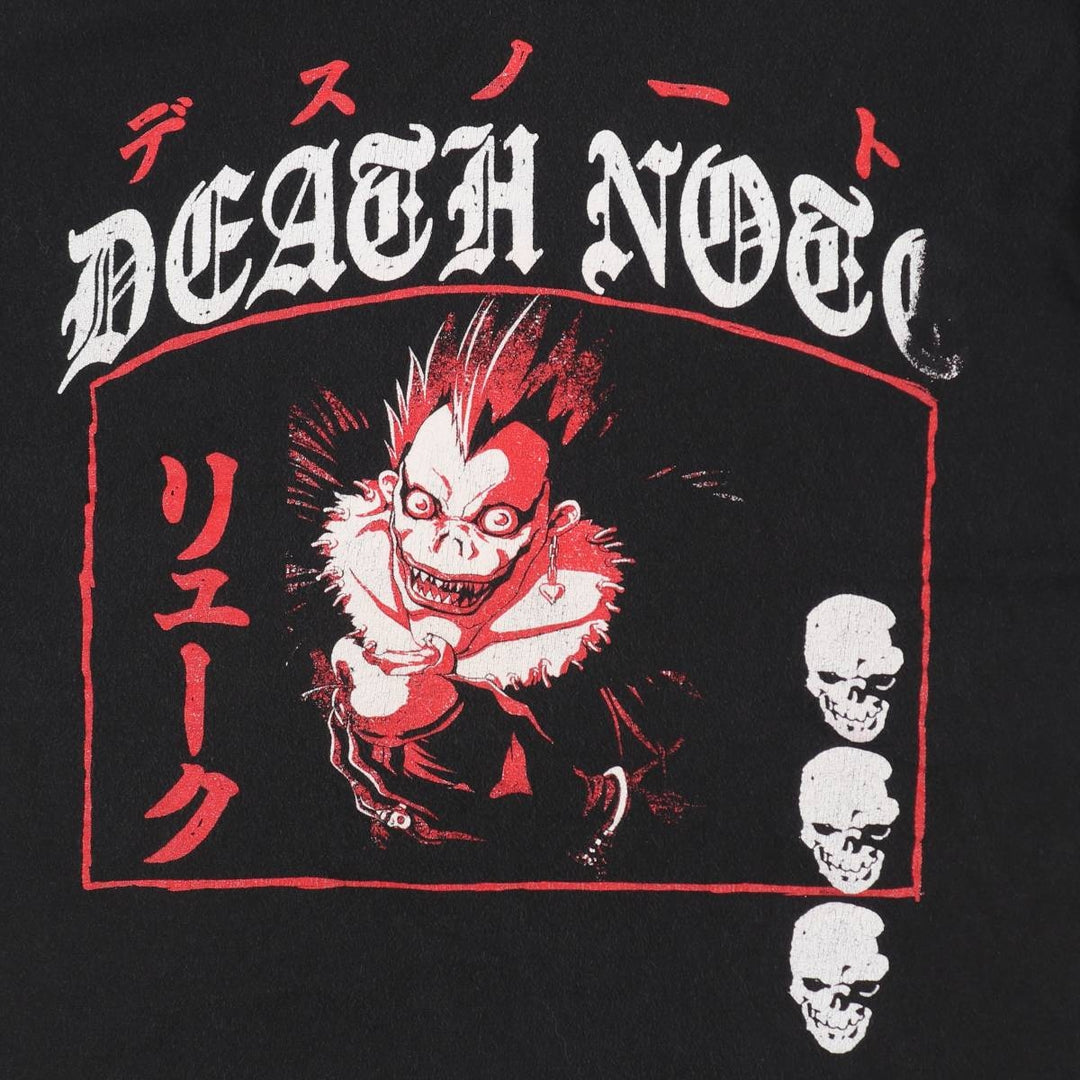 Death Note Ryuk Anime Character Print T-Shirt Men's M Size cotton black type Vintage Second Hand