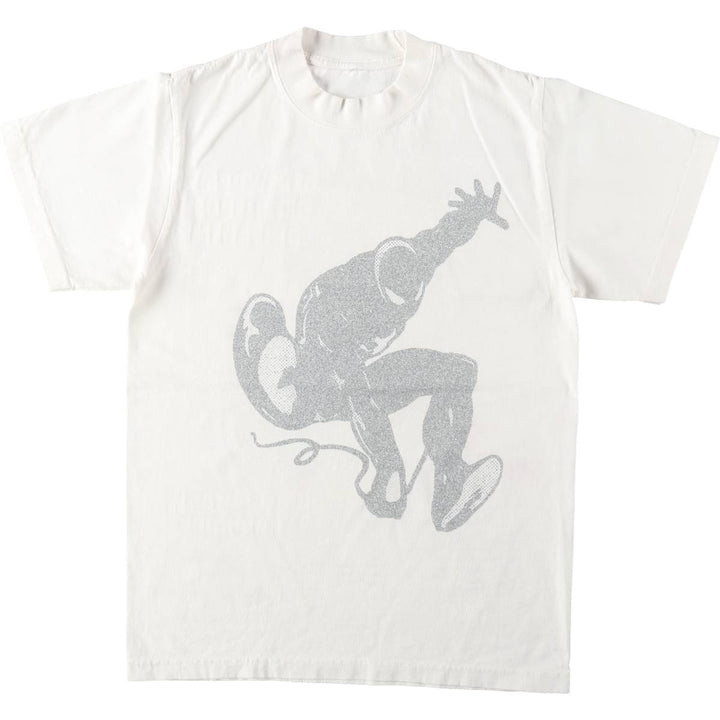 SPIDER MAN character print T-shirt, men's size XL (approx.) unclear white type Vintage Second Hand