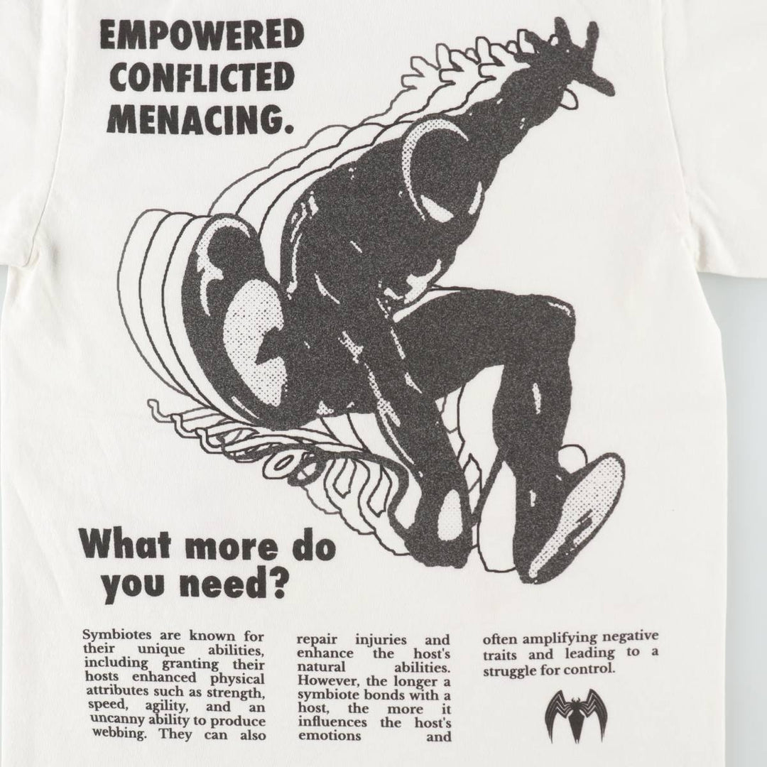 SPIDER MAN character print T-shirt, men's size XL (approx.) unclear white type Vintage Second Hand