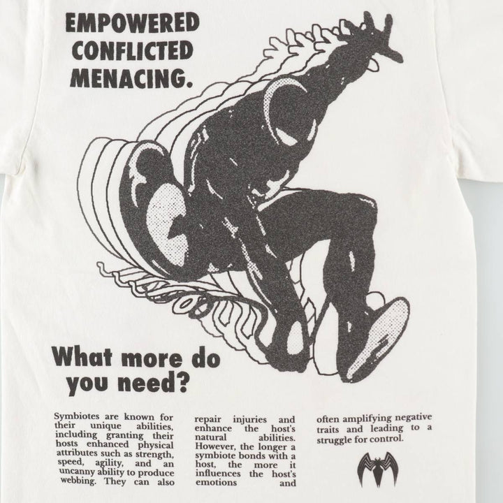 SPIDER MAN character print T-shirt, men's size XL (approx.) unclear white type Vintage Second Hand