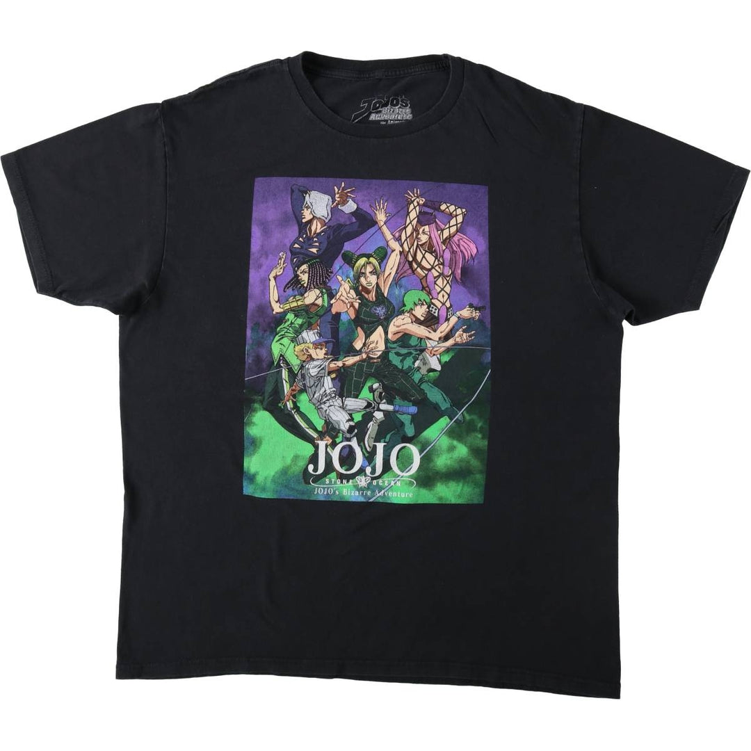 JoJo's Bizarre Adventure JoJo's Bizarre Adventure Anime Character Print T-Shirt Men's XL cotton black type Vintage Second Hand