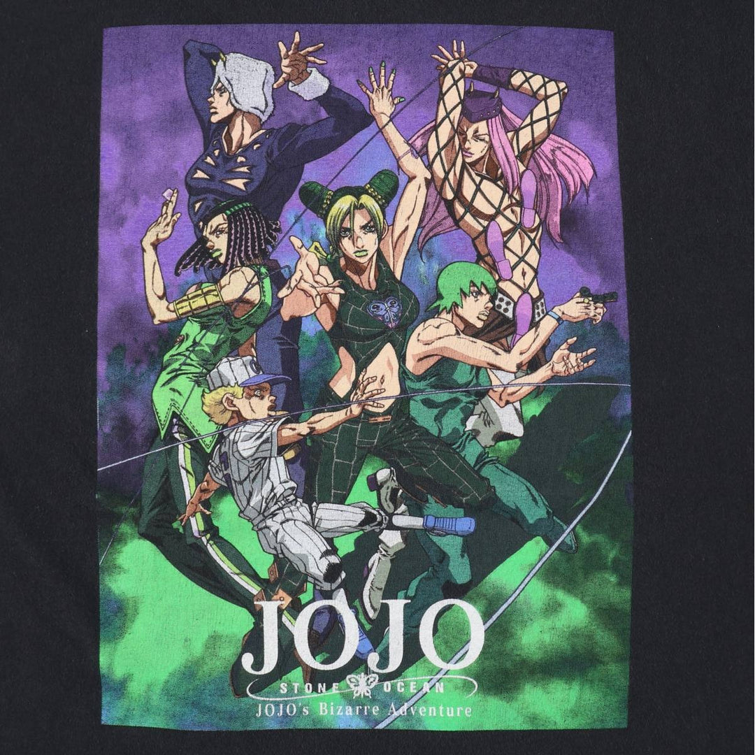JoJo's Bizarre Adventure JoJo's Bizarre Adventure Anime Character Print T-Shirt Men's XL cotton black type Vintage Second Hand