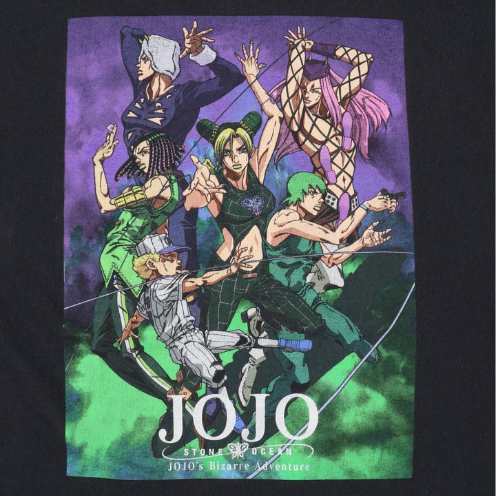 JoJo's Bizarre Adventure JoJo's Bizarre Adventure Anime Character Print T-Shirt Men's XL cotton black type Vintage Second Hand