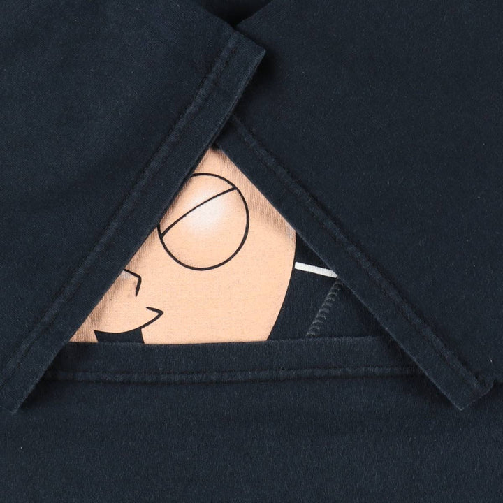 Fruit of the Loom Heavy Cotton Family Guy Character Print T-Shirt (Men's Size L) cotton black type Vintage Second Hand