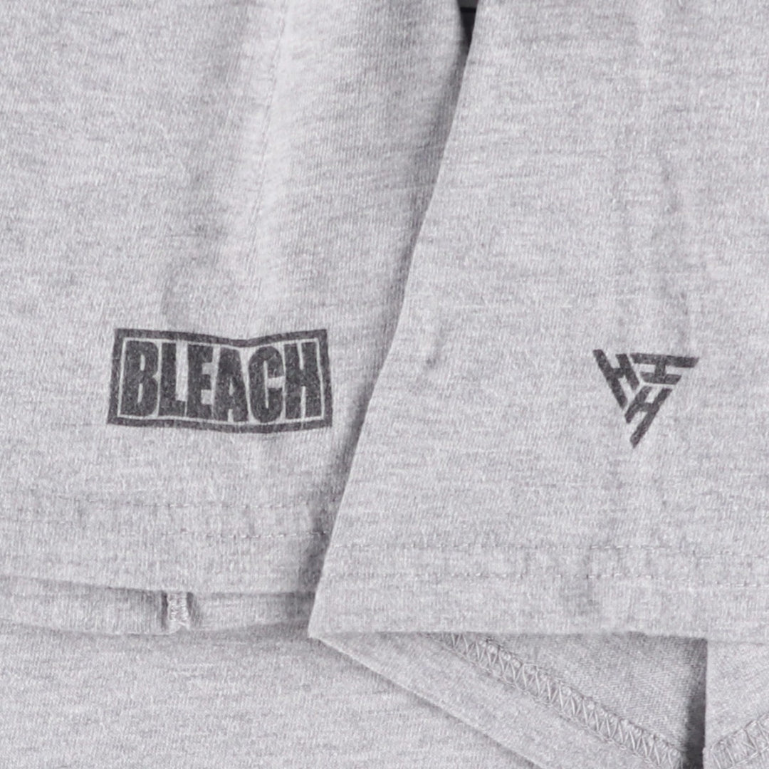 BLEACH Anime Character Print T-Shirt, Men's Size S cotton gray type Vintage Second Hand