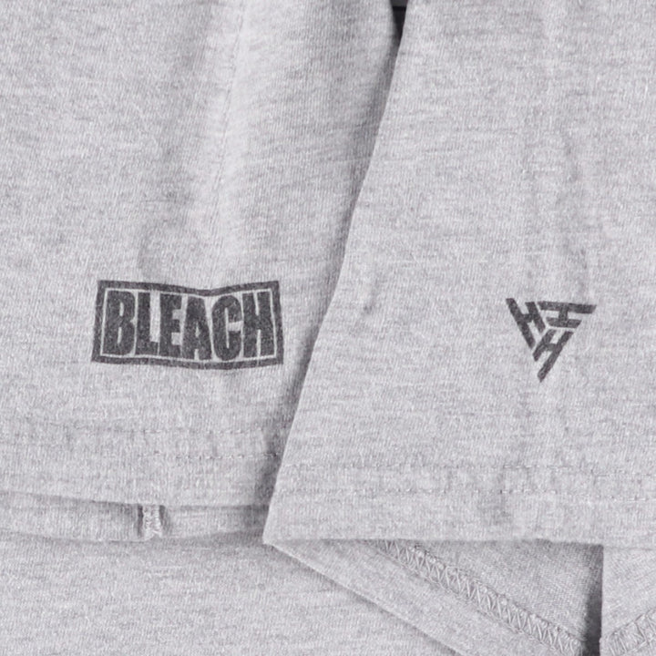 BLEACH Anime Character Print T-Shirt, Men's Size S cotton gray type Vintage Second Hand