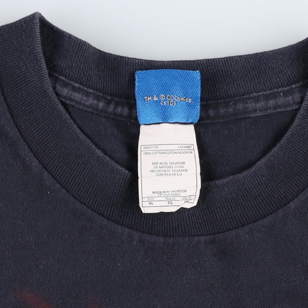 SUPERMAN character print T-shirt, men's size XL (approx.) cotton black type Vintage Second Hand