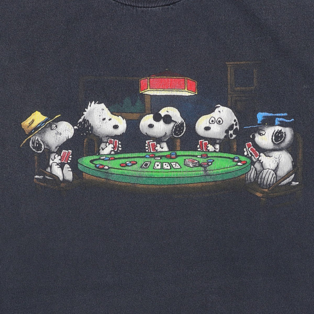 ALSTYLE SNOOPY Snoopy Character Print T-Shirt (Men's XXL equivalent) cotton black type Vintage Second Hand