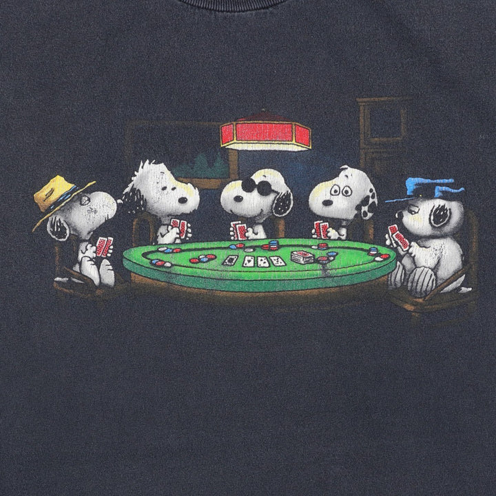 ALSTYLE SNOOPY Snoopy Character Print T-Shirt (Men's XXL equivalent) cotton black type Vintage Second Hand