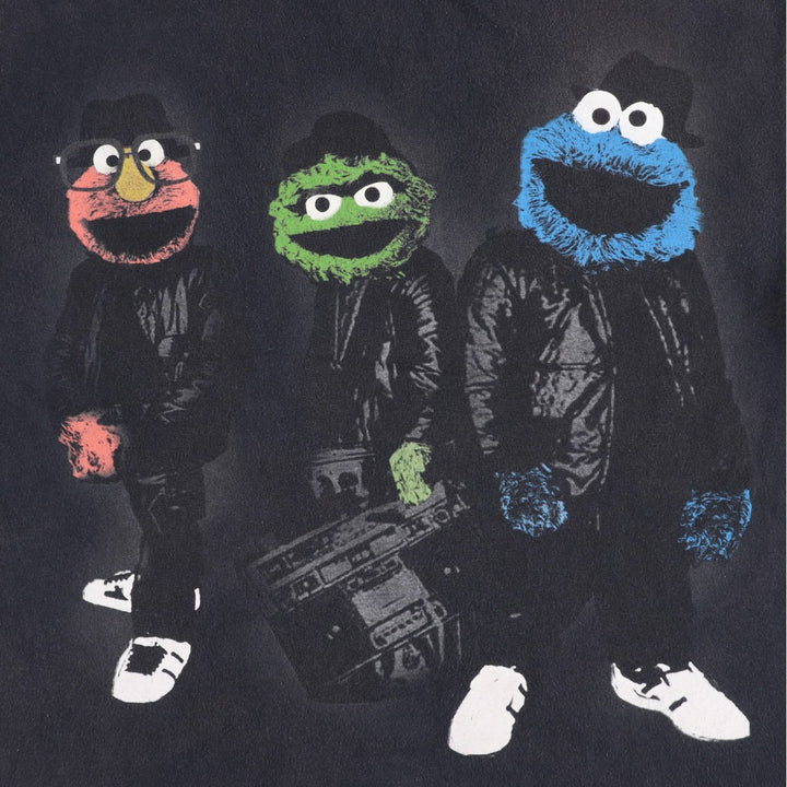 Sesame Street character print T-shirt, men's size M (approx.) cotton black type Vintage Second Hand