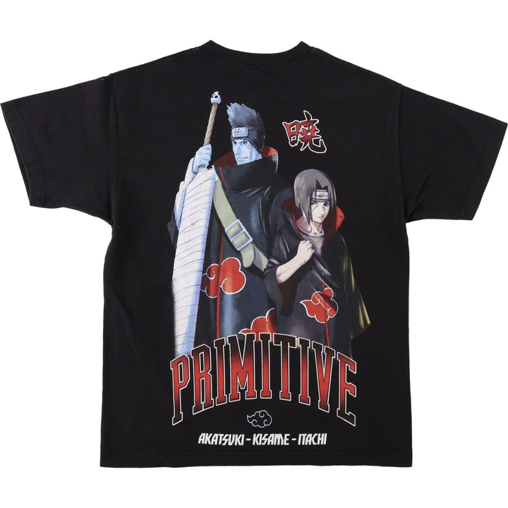 2000'S Primitive Naruto Shippuden Anime Character Print T-Shirt, Men's Size M (approx.) cotton black type Vintage Second Hand