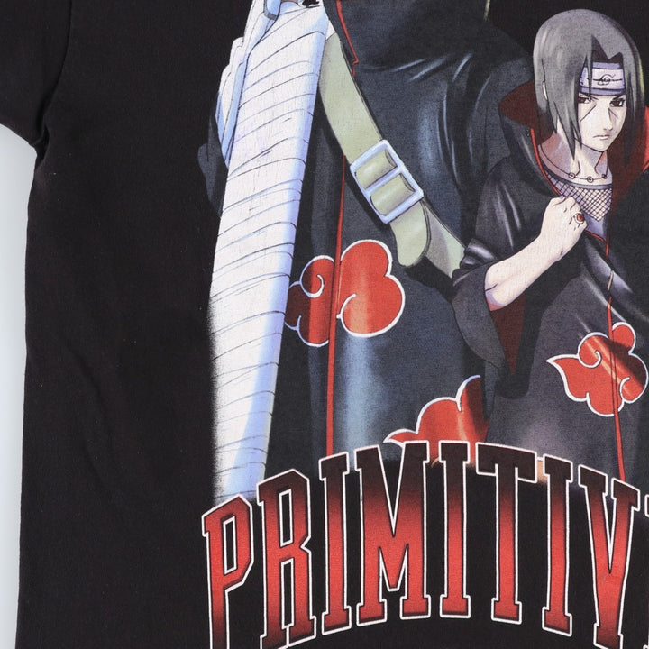 2000'S Primitive Naruto Shippuden Anime Character Print T-Shirt, Men's Size M (approx.) cotton black type Vintage Second Hand
