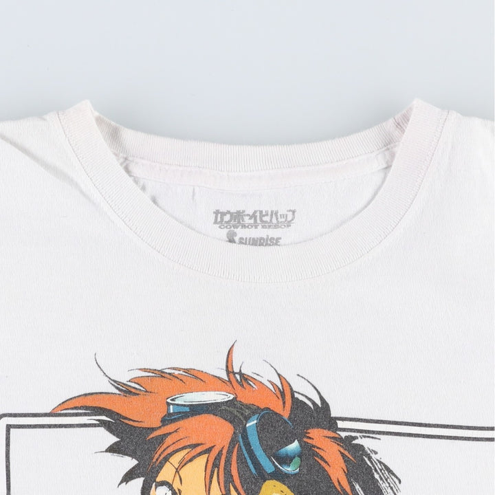 COWBOY BEEBOP Cowboy Bebop Anime Character Print T-shirt Men's M size cotton white type Vintage Second Hand