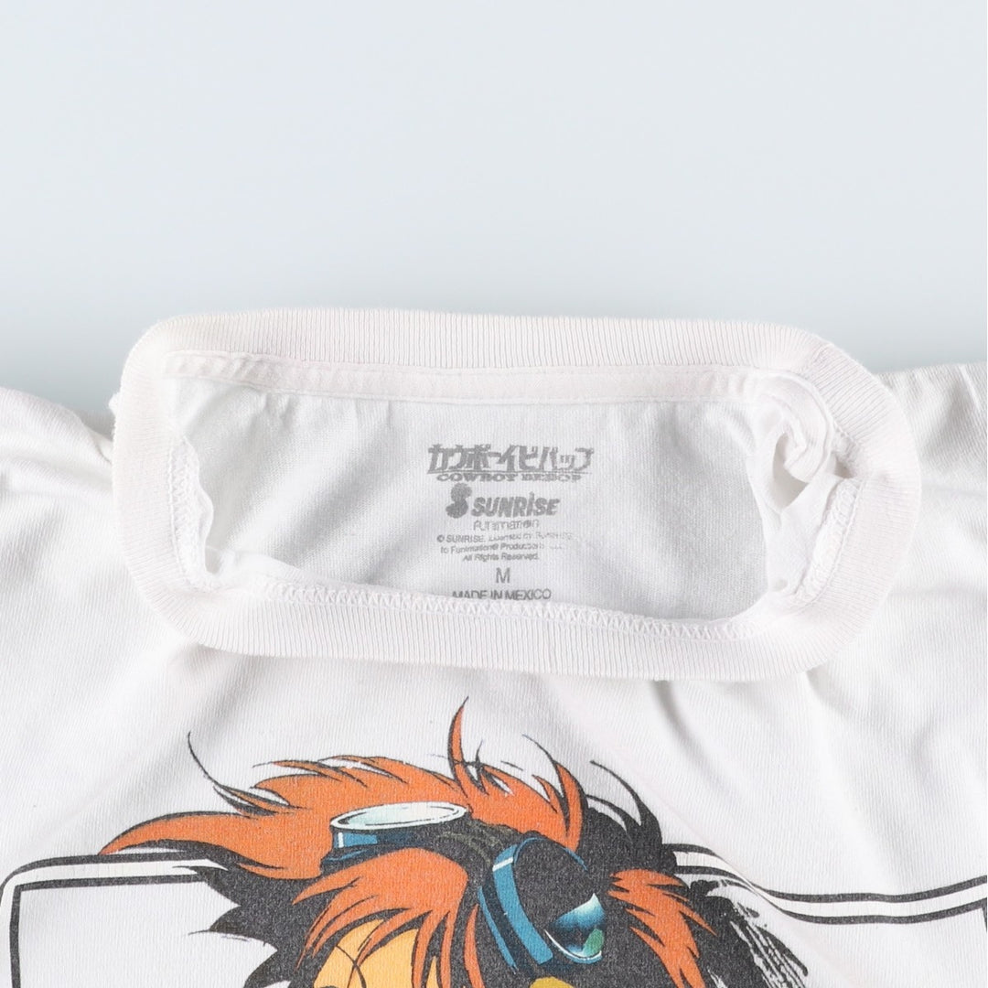 COWBOY BEEBOP Cowboy Bebop Anime Character Print T-shirt Men's M size cotton white type Vintage Second Hand