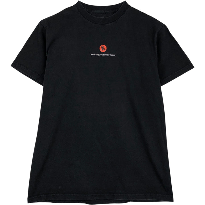 NARUTO SHIPPUDEN Naruto Shippuden Uchiha Itachi Anime Character Print T-Shirt Men's S Size cotton black type Vintage Second Hand