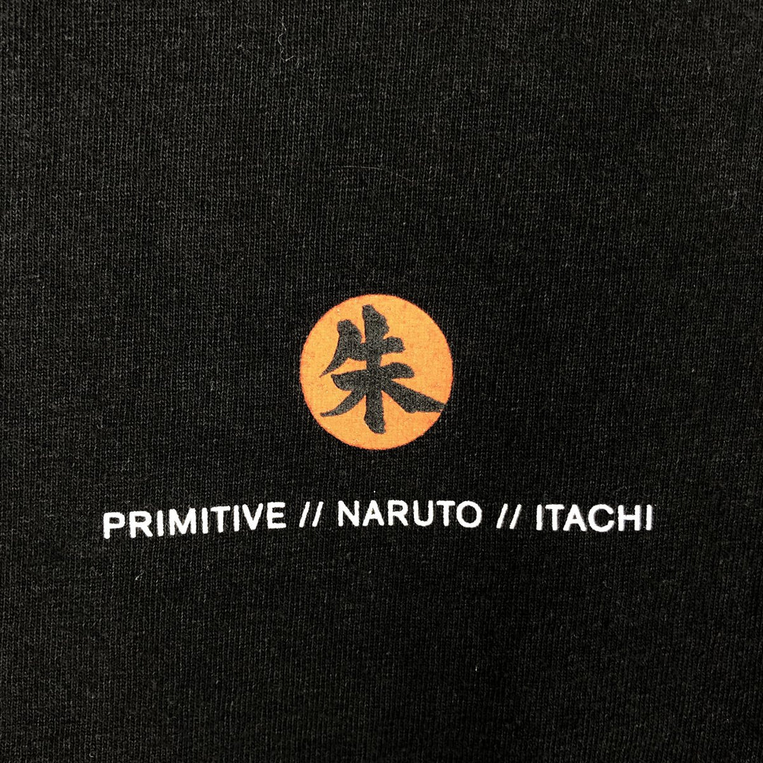 NARUTO SHIPPUDEN Naruto Shippuden Uchiha Itachi Anime Character Print T-Shirt Men's S Size cotton black type Vintage Second Hand