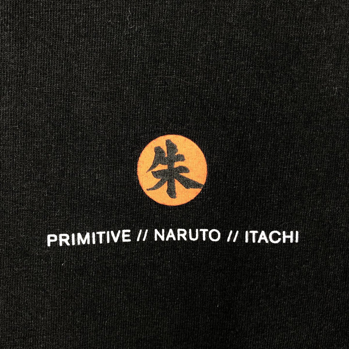 NARUTO SHIPPUDEN Naruto Shippuden Uchiha Itachi Anime Character Print T-Shirt Men's S Size cotton black type Vintage Second Hand