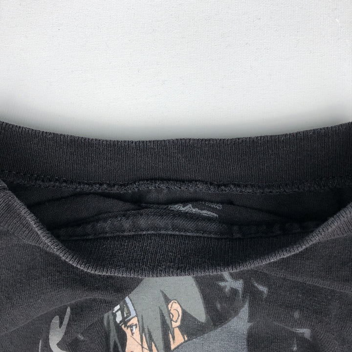NARUTO SHIPPUDEN Naruto Shippuden Uchiha Itachi Anime Character Print T-Shirt Men's S Size cotton black type Vintage Second Hand