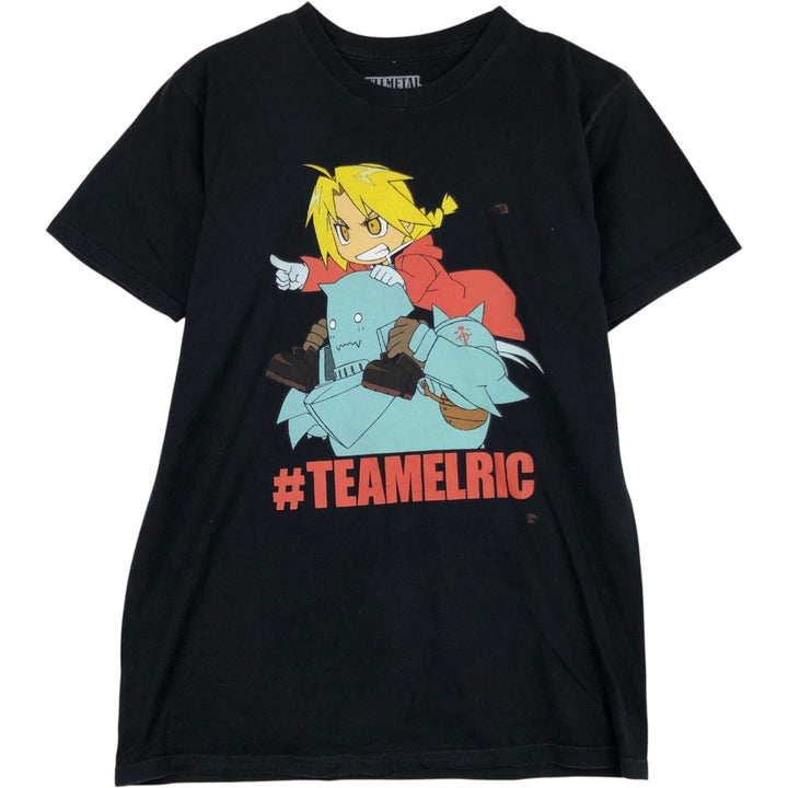 FULLMETAL ALCHEMIST Anime Character Print T-Shirt Men's M Size cotton black type Vintage Second Hand
