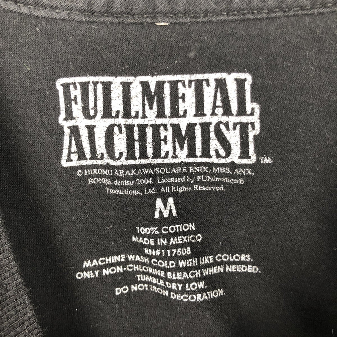 FULLMETAL ALCHEMIST Anime Character Print T-Shirt Men's M Size cotton black type Vintage Second Hand